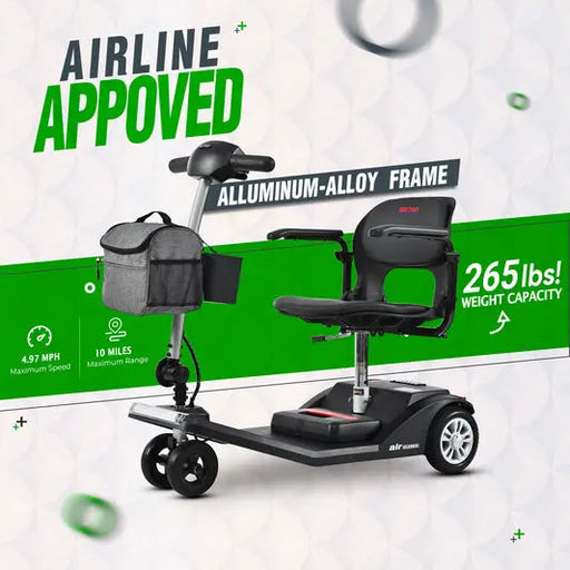 Metro Mobility Lightweight Electric Scooter for Adults with Foldable Frame, Air traveller Scooter Metro Mobility