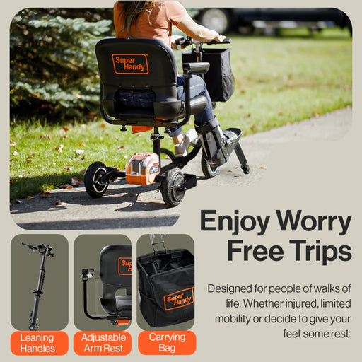Superhandy Passport Plus Foldable 3-Wheel Mobility Scooter GUT140 Superhandy