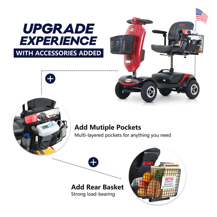 Metro Mobility Foldable 4-Wheel Electric Mobility Scooter UPGRADED PATRIOT Metro Mobility