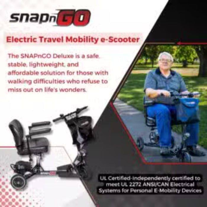 SNAPnGO Deluxe Foldable 3-Wheel Electric Mobility Scooter Model S335.1 SNAPnGO DLX