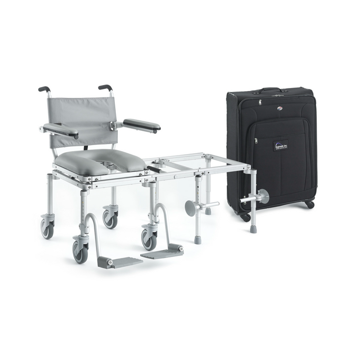 Nuprodx traveller all-in-one Travel Commode Chair, Tub Access Slider System, and in-home Mobility Chair mc6000Tx