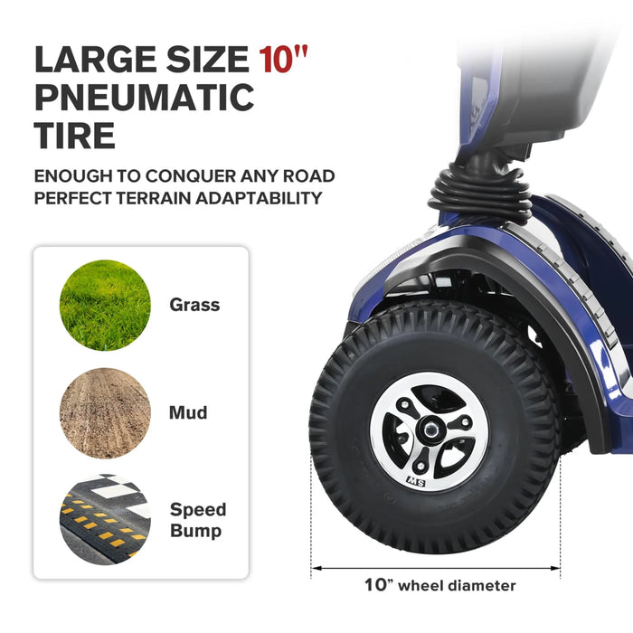 Metro Mobility S500 4-Wheel Electric Mobility Scooter | 300 lb Capacity, 16-Mile Range, 300W Motor