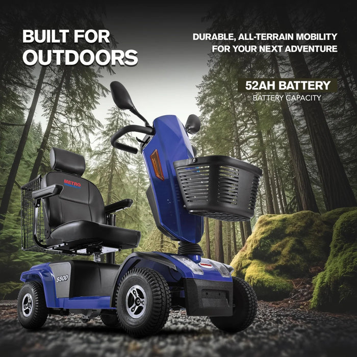 Metro Mobility S500 4-Wheel Electric Mobility Scooter | 300 lb Capacity, 16-Mile Range, 300W Motor