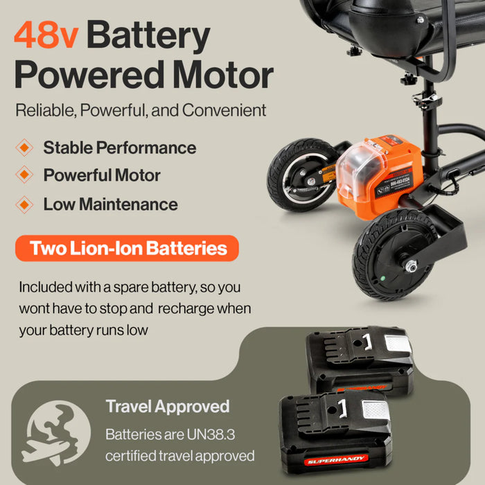 Superhandy Passport Plus Foldable 3-Wheel Mobility Scooter GUT140