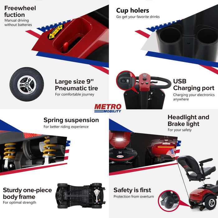 Metro Mobility Foldable 4-Wheel Electric Mobility Scooter PATRIOT