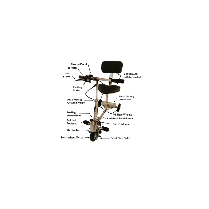 SmartScoot Ultra Lightweight, FAA Approved, Foldable 3-Wheel Electric Mobility Scooter S1500 SamrtScoot