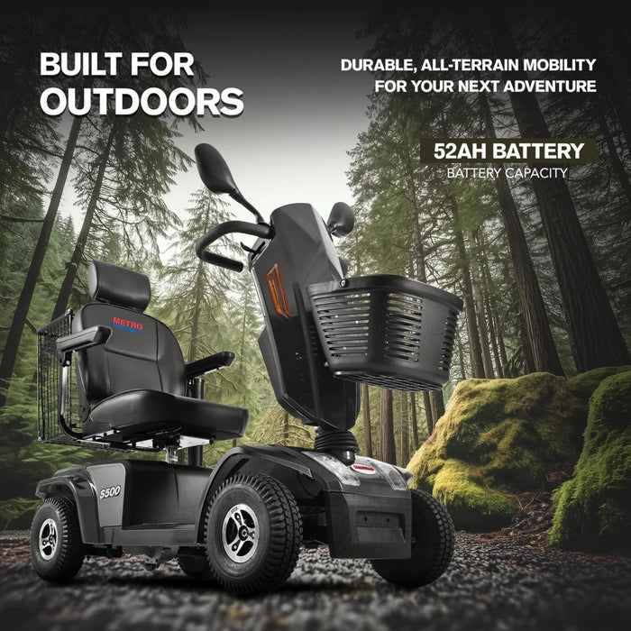 Metro Mobility S500 4-Wheel Electric Mobility Scooter | 300 lb Capacity, 16-Mile Range, 300W Motor