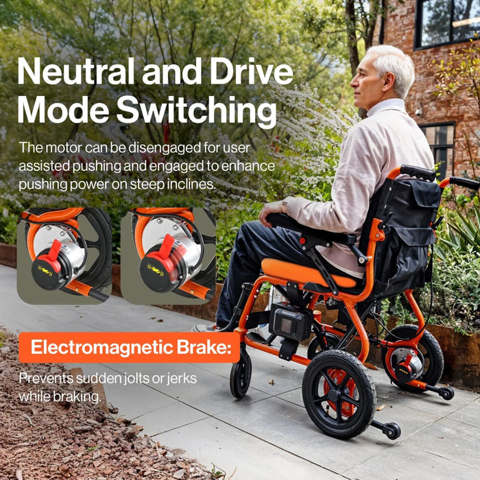 SuperHandy GoRide 2 Foldable Electric Wheelchair, 300 lb Capacity, Dual 48V Batteries | GUT166