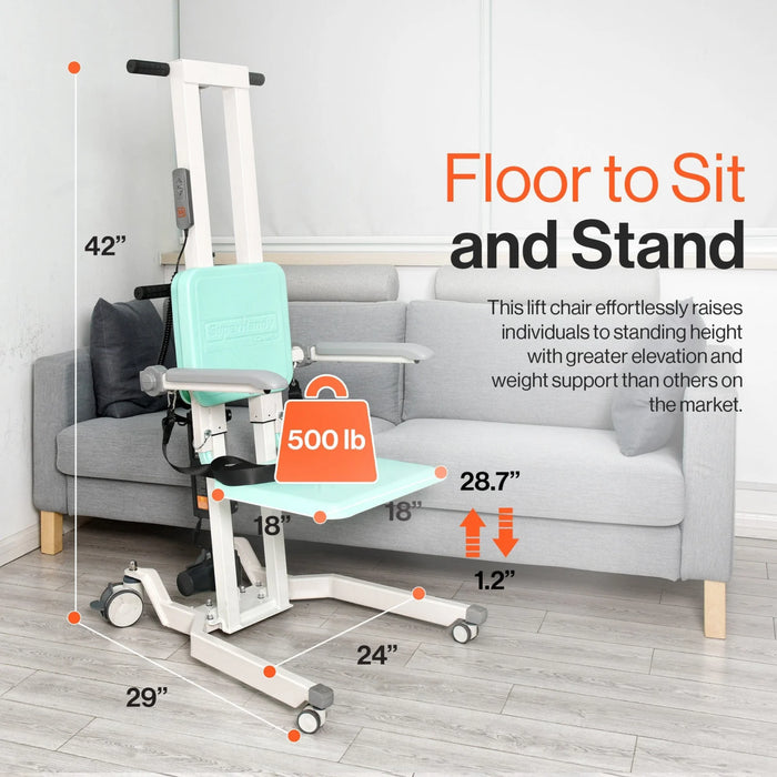 SuperHandy GoRise TX Electric Patient Transfer Lift, 500 lb Capacity, Floor-to-Stand | GUT169