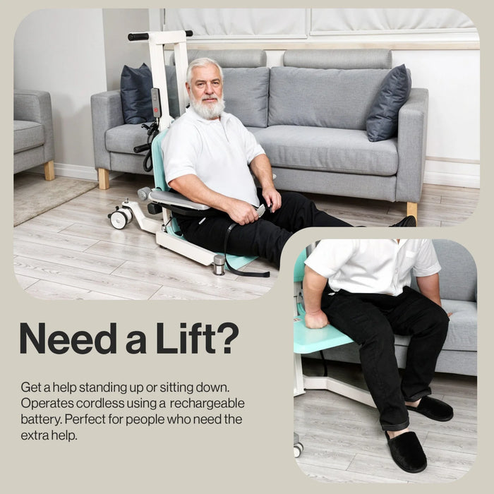 SuperHandy GoRise TX Electric Patient Transfer Lift, 500 lb Capacity, Floor-to-Stand | GUT169