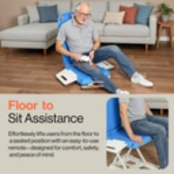 SuperHandy Portable Floor & Bath Lift with Removable Panels, 330 lb Capacity, IP68 Waterproof, Spa Blue | GUT195