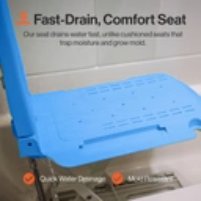 SuperHandy Portable Floor & Bath Lift with Removable Panels, 330 lb Capacity, IP68 Waterproof, Spa Blue | GUT195