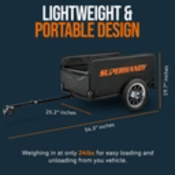 SuperHandy Foldable Scooter Cargo Trailer, 155 lb Capacity, Tool-Free Assembly | GUT157