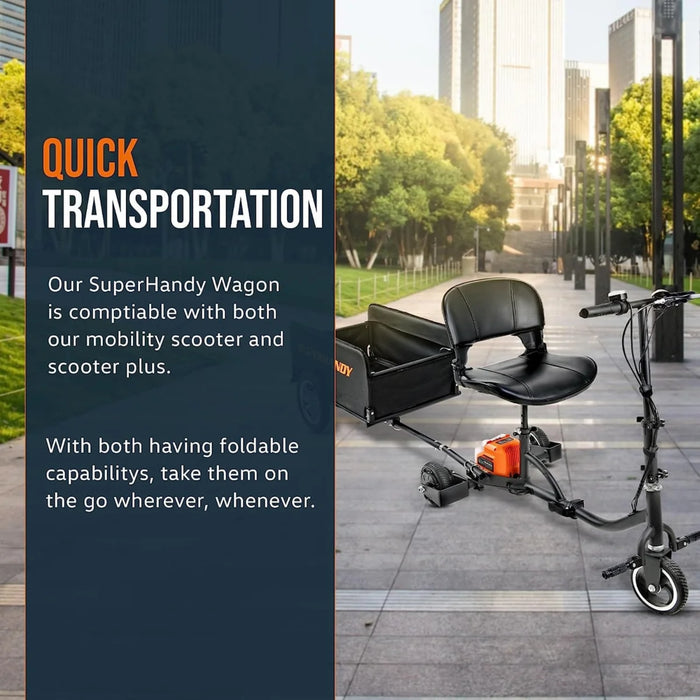 SuperHandy Foldable Scooter Cargo Trailer, 155 lb Capacity, Tool-Free Assembly | GUT157