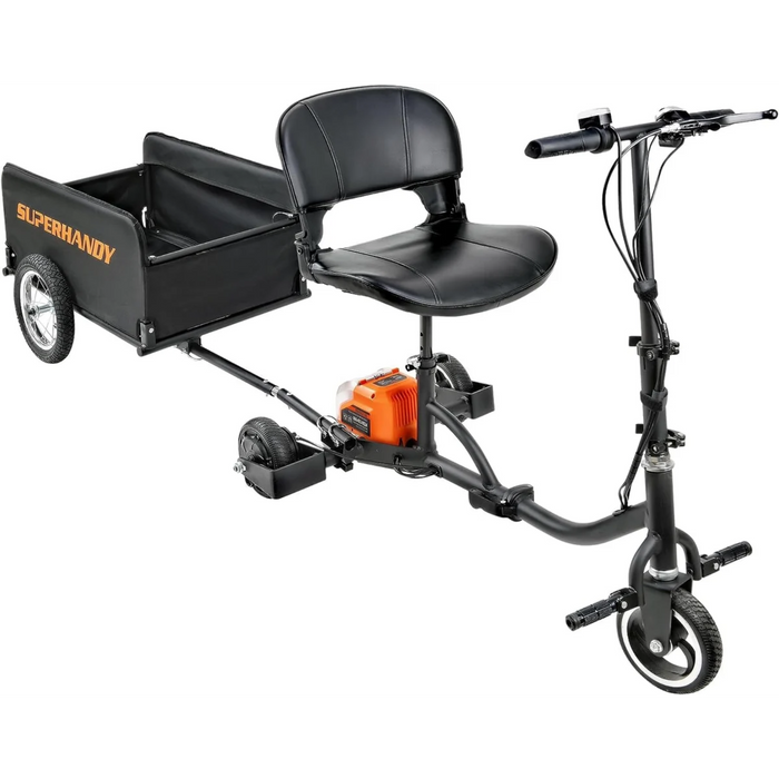 SuperHandy Foldable Scooter Cargo Trailer, 155 lb Capacity, Tool-Free Assembly | GUT157