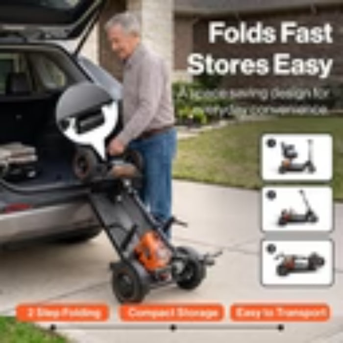 SuperHandy Explorer Prime 4-Wheel Foldable Mobility Scooter, 350 lb Capacity, 500W Motor | GUT19