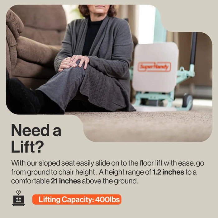 SuperHandy GoRise FC Electric Floor-to-Chair Lift, 400 lb Capacity, Dual Power | GUT167