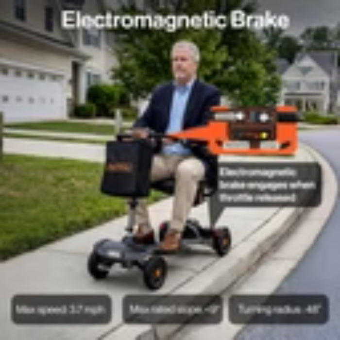 SuperHandy Passport Flex 4-Wheel Foldable Mobility Scooter, 330 lb Capacity, Lightweight Quick-Disassembly Design | GUT204