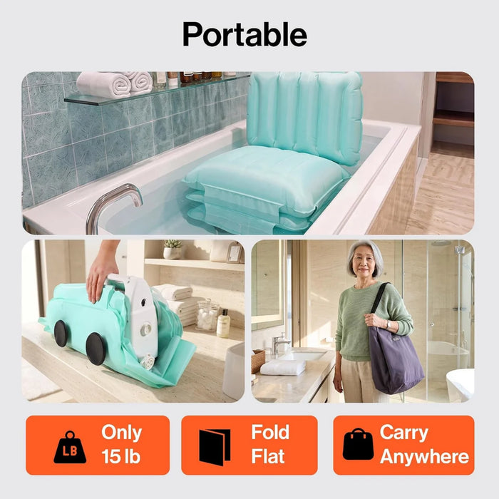 SuperHandy Portable Inflatable Bath Lift Cushion, 400 lb Capacity, 1–20" Lift Range | GUT194