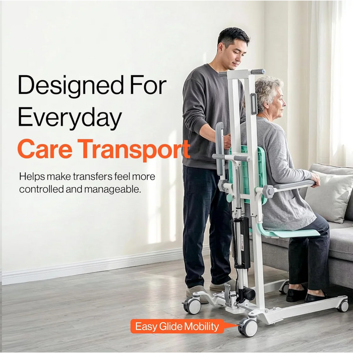 SuperHandy Electric Transfer Floor Lift, 500 lb Capacity, Adjustable Base, Dual Power | GUT201