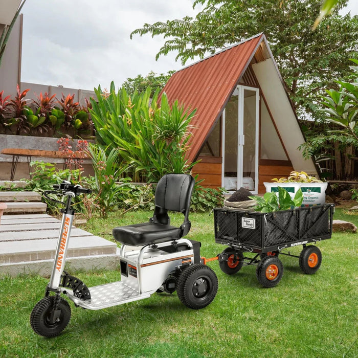Superhandy Towable Garden Cart - Quick Dump System, 10" Tires, Connects with Tugger Scooter GUO109 Superhandy